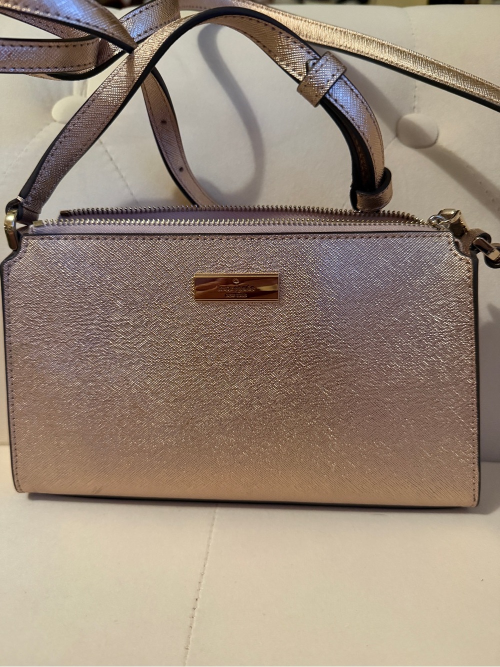 kate spade Metallic Rose Gold Crossbody Bag